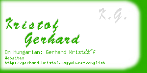 kristof gerhard business card